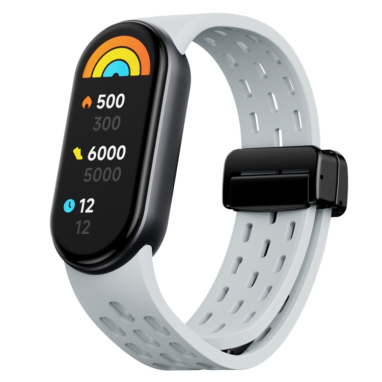 Magnetic Folding Buckle Silicone Watch Band, For Xiaomi Smart Band 9