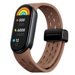 Magnetic Folding Buckle Silicone Watch Band, For Xiaomi Smart Band 9