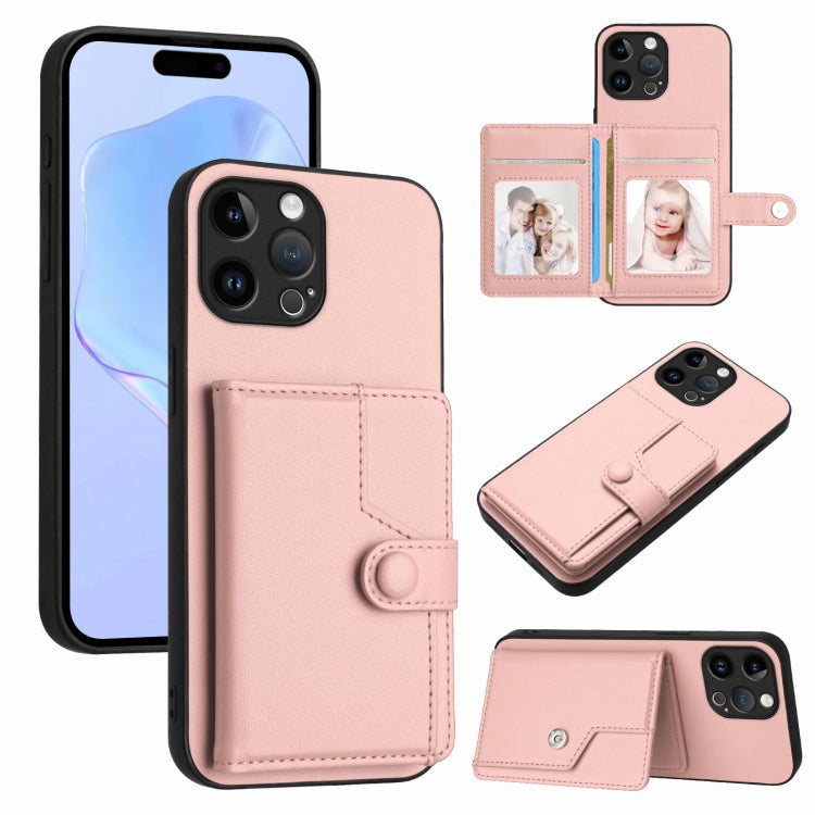 Button Card Bag RFID Anti-theft Phone Case, For iPhone SE 2022 / 2020, For iPhone 13 Pro Max, For iPhone 13 Pro, For iPhone 13, For iPhone 13 mini, For iPhone 12, For iPhone 12 Pro Max, For iPhone 12 Pro