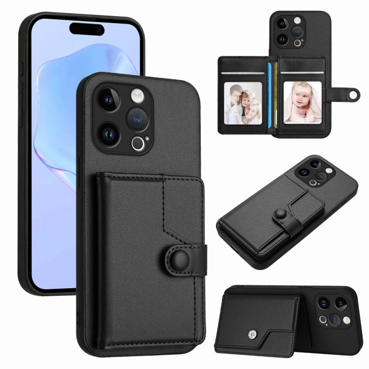 Button Card Bag RFID Anti-theft Phone Case, For iPhone SE 2022 / 2020, For iPhone 13 Pro Max, For iPhone 13 Pro, For iPhone 13, For iPhone 13 mini, For iPhone 12, For iPhone 12 Pro Max, For iPhone 12 Pro