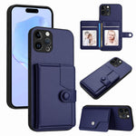 Button Card Bag RFID Anti-theft Phone Case, For iPhone SE 2022 / 2020, For iPhone 13 Pro Max, For iPhone 13 Pro, For iPhone 13, For iPhone 13 mini, For iPhone 12, For iPhone 12 Pro Max, For iPhone 12 Pro