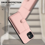 Button Card Bag RFID Anti-theft Phone Case, For iPhone 12 mini, For iPhone 11 Pro Max, For iPhone 11, For iPhone 11 Pro, For iPhone XS / X, For iPhone XR, For iPhone XS Max, For iPhone 8 Plus / 7 Plus