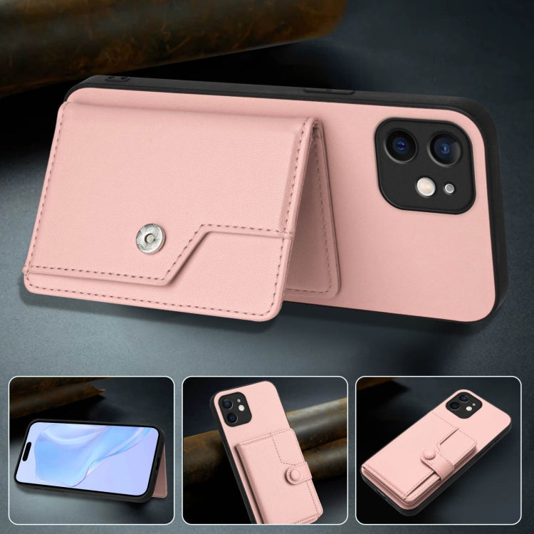 Button Card Bag RFID Anti-theft Phone Case, For iPhone 12 mini, For iPhone 11 Pro Max, For iPhone 11, For iPhone 11 Pro, For iPhone XS / X, For iPhone XR, For iPhone XS Max, For iPhone 8 Plus / 7 Plus