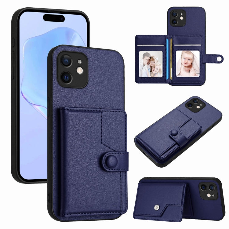 Button Card Bag RFID Anti-theft Phone Case, For iPhone 12 mini, For iPhone 11 Pro Max, For iPhone 11, For iPhone 11 Pro, For iPhone XS / X, For iPhone XR, For iPhone XS Max, For iPhone 8 Plus / 7 Plus