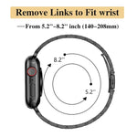 Slim Seven Bead Slingshot Buckle Metal Watch Band, For Apple Watch 46mm / 49mm / 45mm / 44mm, For Apple Watch 42mm / 41mm / 40mm / 38mm