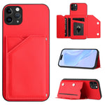 Skin Feel Four Card Slots Phone Case with Wrist Strap, For iPhone 12 mini, For iPhone 11 Pro Max, For iPhone 11, For iPhone 11 Pro, For iPhone X / XS, For iPhone XR, For iPhone XS Max, For iPhone 7 Plus / 8 Plus