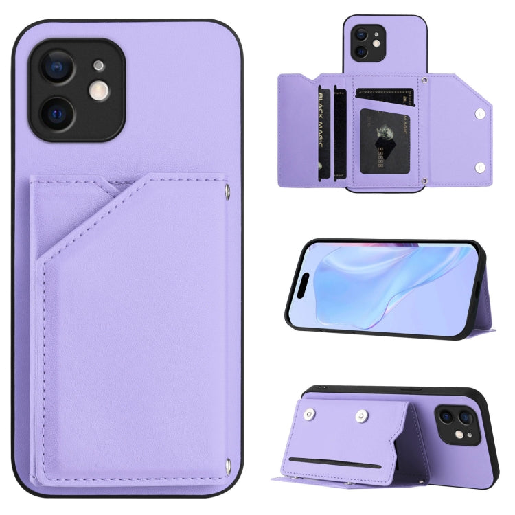 Skin Feel Four Card Slots Phone Case with Wrist Strap, For iPhone 12 mini, For iPhone 11 Pro Max, For iPhone 11, For iPhone 11 Pro, For iPhone X / XS, For iPhone XR, For iPhone XS Max, For iPhone 7 Plus / 8 Plus