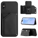 Skin Feel Four Card Slots Phone Case with Wrist Strap, For iPhone 12 mini, For iPhone 11 Pro Max, For iPhone 11, For iPhone 11 Pro, For iPhone X / XS, For iPhone XR, For iPhone XS Max, For iPhone 7 Plus / 8 Plus