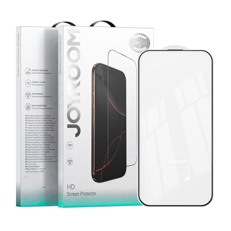 JOYROOM Knight Series 2.5D Full Screen HD Tempered Glass Film, For iPhone 17 Pro Max, For iPhone 17 Pro, For iPhone 17, For iPhone Air, For iPhone 15 Pro Max, For iPhone 15 Pro