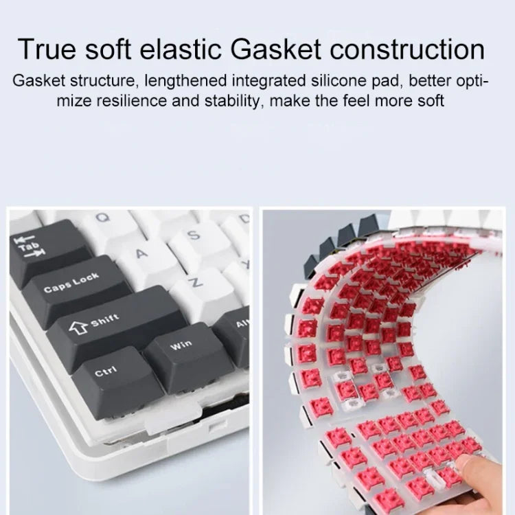 AULA F87 87 Keys Wired/2.4G/Bluetooth Three Model Customized RGB Mechanical Keyboard