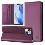 RC01 Dual-Folded Magnetic Suction RFID Leather Phone Case, For iPhone 16 Pro, For iPhone 16 Plus, For iPhone 16, For iPhone 15 Pro Max, For iPhone 15 Pro, For iPhone 15 Plus