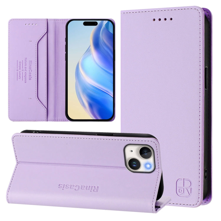 RC01 Dual-Folded Magnetic Suction RFID Leather Phone Case, For iPhone 13 Pro Max, For iPhone 13 Pro, For iPhone 13 mini, For iPhone 12 / 12 Pro, For iPhone 12 Pro Max, For iPhone 12 mini