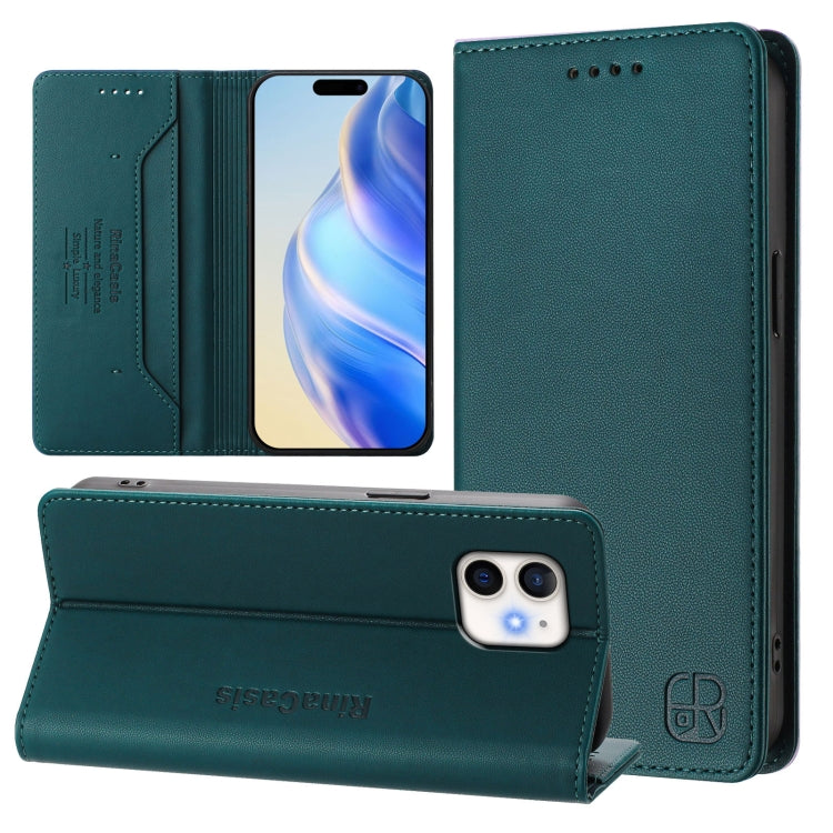 RC01 Dual-Folded Magnetic Suction RFID Leather Phone Case, For iPhone 13 Pro Max, For iPhone 13 Pro, For iPhone 13 mini, For iPhone 12 / 12 Pro, For iPhone 12 Pro Max, For iPhone 12 mini