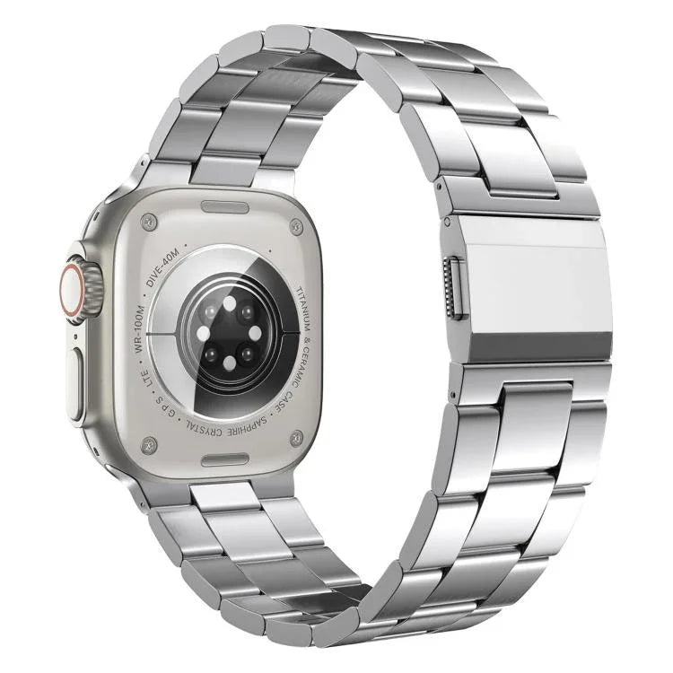 Norman Clasp Three-Link Stainless Steel Watch Band, For Apple Watch 46mm / 49mm / 45mm / 44mm