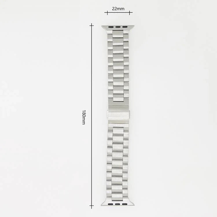 Norman Clasp Three-Link Stainless Steel Watch Band, For Apple Watch 46mm / 49mm / 45mm / 44mm