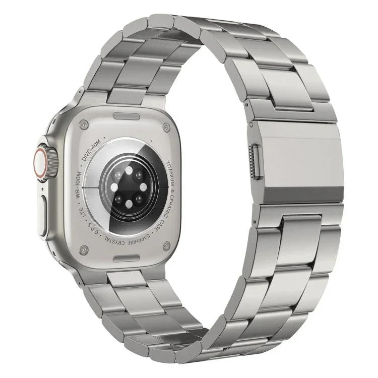 Norman Clasp Three-Link Titanium Alloy Watch Band, For Apple Watch 46mm / 49mm / 45mm / 44mm