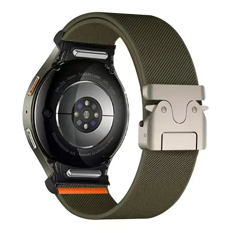 Press Button Connector Parachute Buckle Elastic Nylon Watch Band, For Samsung Galaxy Watch 7 / 6 / 5 / 4