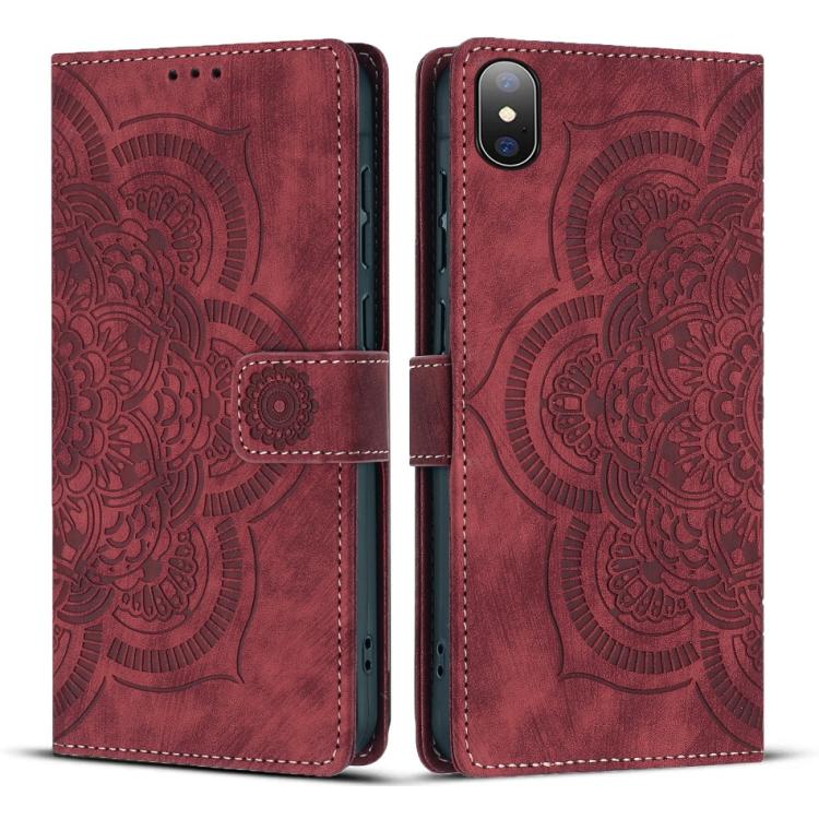 Mandala Embossed Retro Frosted Leather Phone Case, For iPhone XR, For iPhone XS Max, For iPhone 7 Plus / 8 Plus