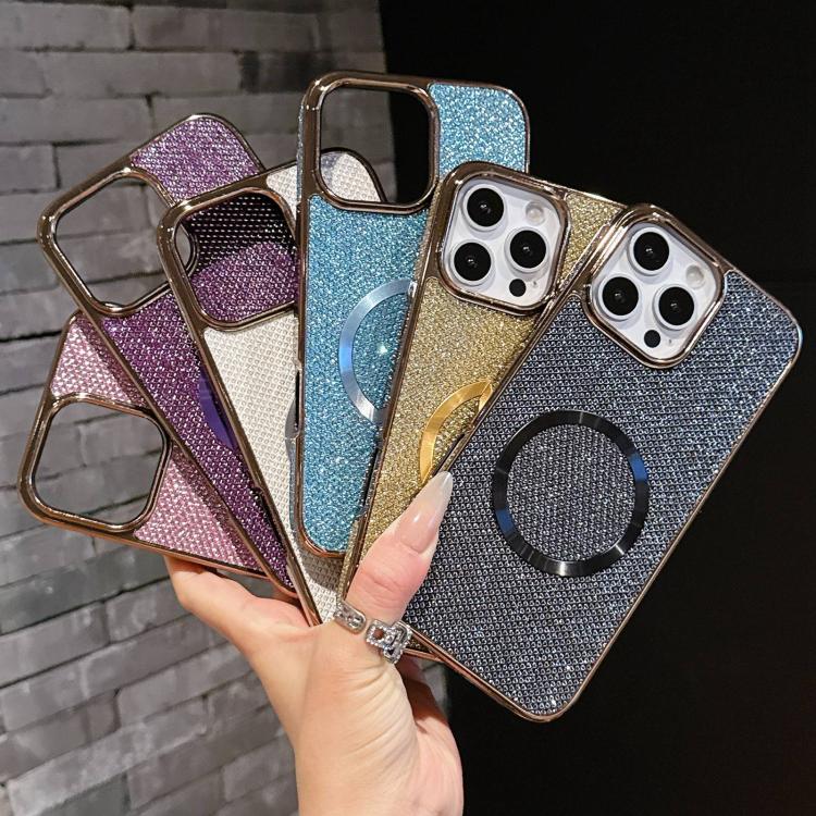 Electroplating PC Glitter Grain MagSafe Phone Case, For iPhone 17 Pro Max, For iPhone 17 Pro, For iPhone 16 Pro Max, For iPhone 16 Pro, For iPhone 16 Plus, For iPhone 16, For iPhone 15 Pro Max, For iPhone 15 Pro