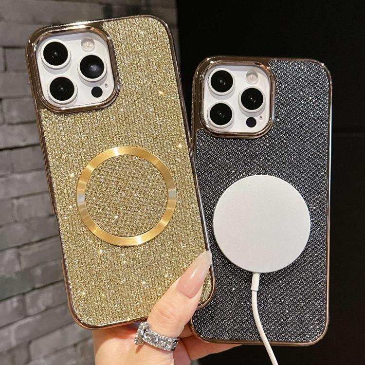 Electroplating PC Glitter Grain MagSafe Phone Case, For iPhone 17 Pro Max, For iPhone 17 Pro, For iPhone 16 Pro Max, For iPhone 16 Pro, For iPhone 16 Plus, For iPhone 16, For iPhone 15 Pro Max, For iPhone 15 Pro
