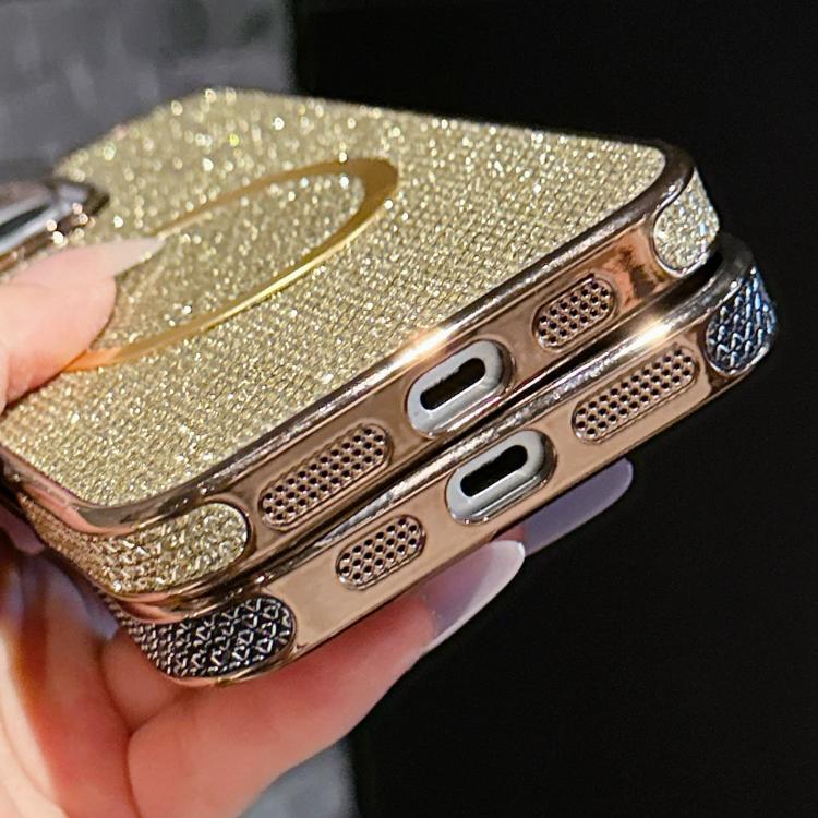 Electroplating PC Glitter Grain MagSafe Phone Case, For iPhone 17 Pro Max, For iPhone 17 Pro, For iPhone 16 Pro Max, For iPhone 16 Pro, For iPhone 16 Plus, For iPhone 16, For iPhone 15 Pro Max, For iPhone 15 Pro