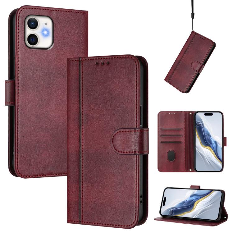 Line Splicing Buckle Retro Leather Phone Case, For iPhone 11 Pro Max, For iPhone 11, For iPhone 11 Pro, For iPhone X / XS, For iPhone XR, For iPhone XS Max