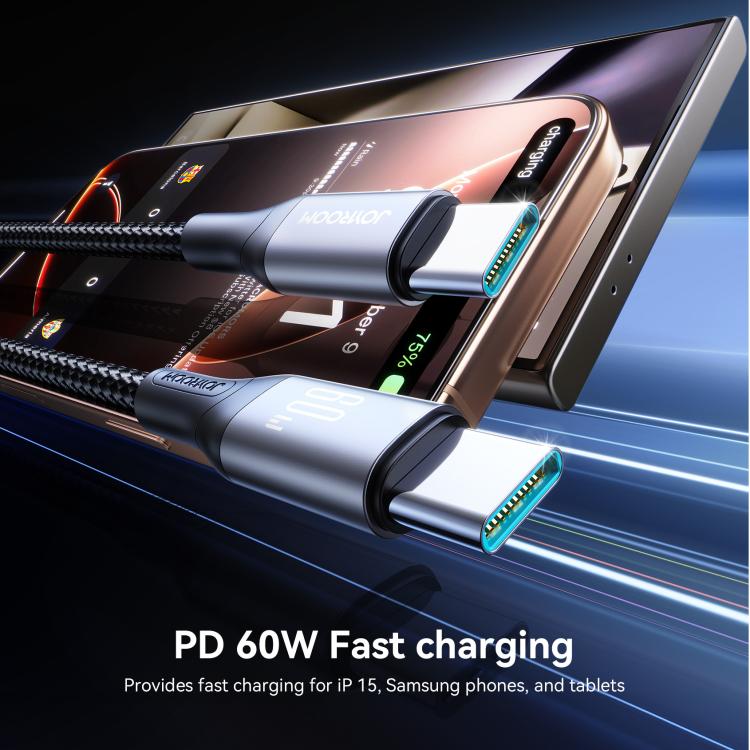 JOYROOM S-A28 Flash Series 60W 480Mbps Fast Charging Data Cable, Length: 2m, Type-C to Type-C Cable, Type-C to 8 Pin Cable, USB to Type-C Cable, USB to 8 Pin Cable