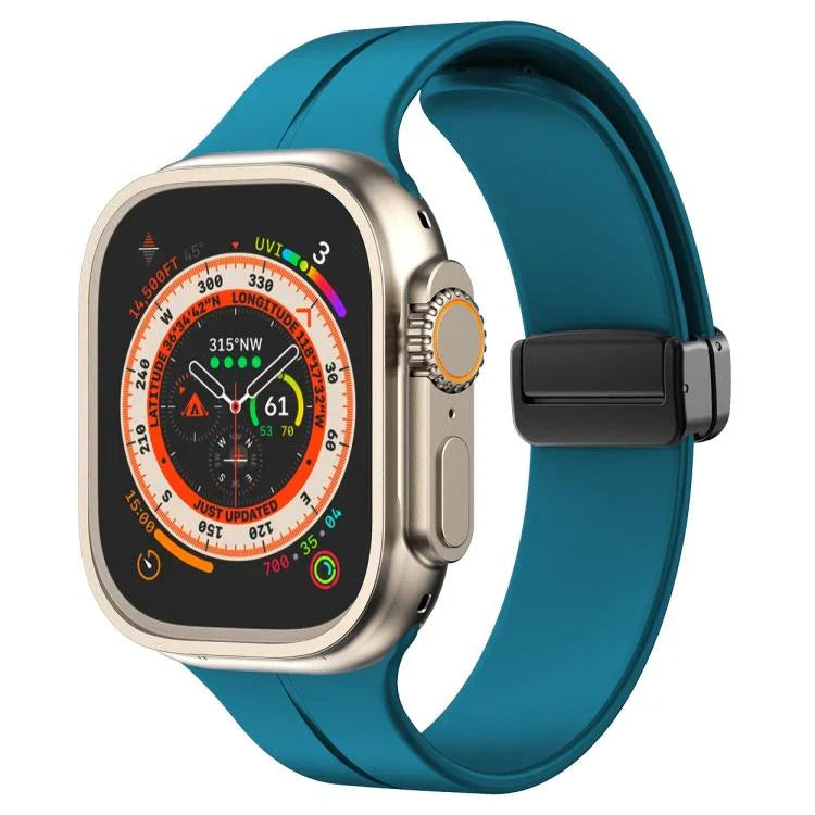 xDfind Solid Color Magnetic Buckle Silicone Watch Band, For Apple Watch 46mm / 49mm / 45mm / 44mm, For Apple Watch 42mm / 41mm / 40mm / 38mm
