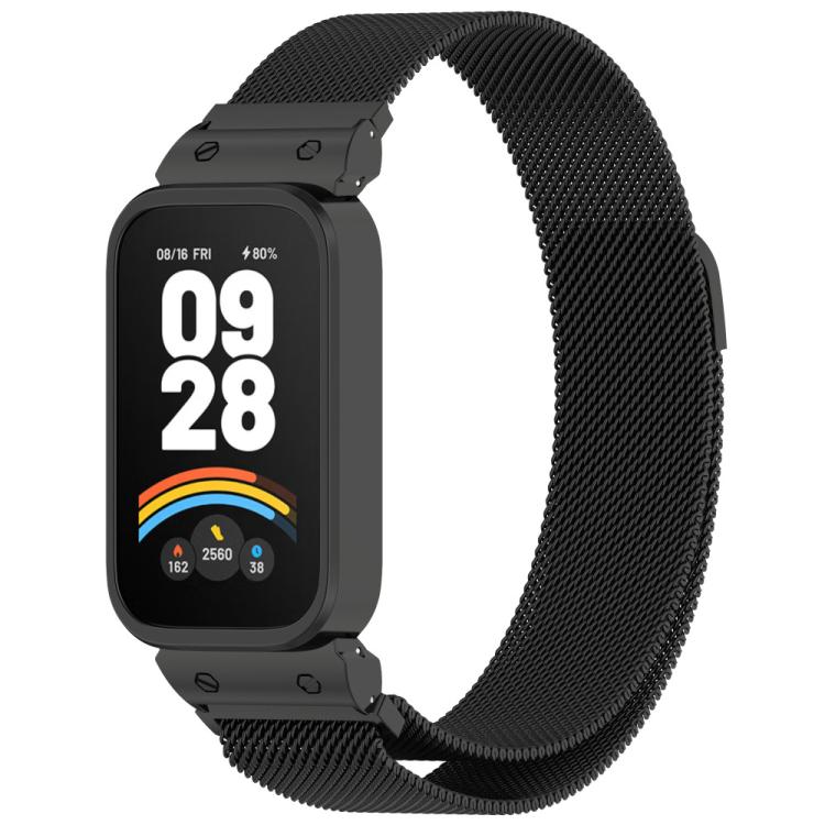 xDfind Watch Frame Integrated Milan Magnetic Metal Watch Band, For Redmi Band 3 / Xiaomi Smart Band 9 Active, For Redmi Band 2 / Xiaomi Smart Band 8 Active