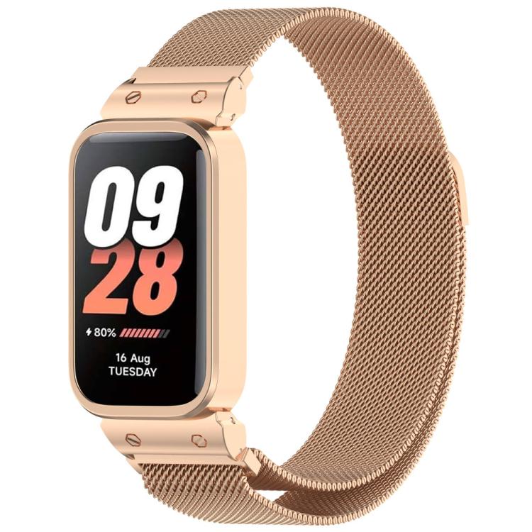 xDfind Watch Frame Integrated Milan Magnetic Metal Watch Band, For Redmi Band 3 / Xiaomi Smart Band 9 Active, For Redmi Band 2 / Xiaomi Smart Band 8 Active