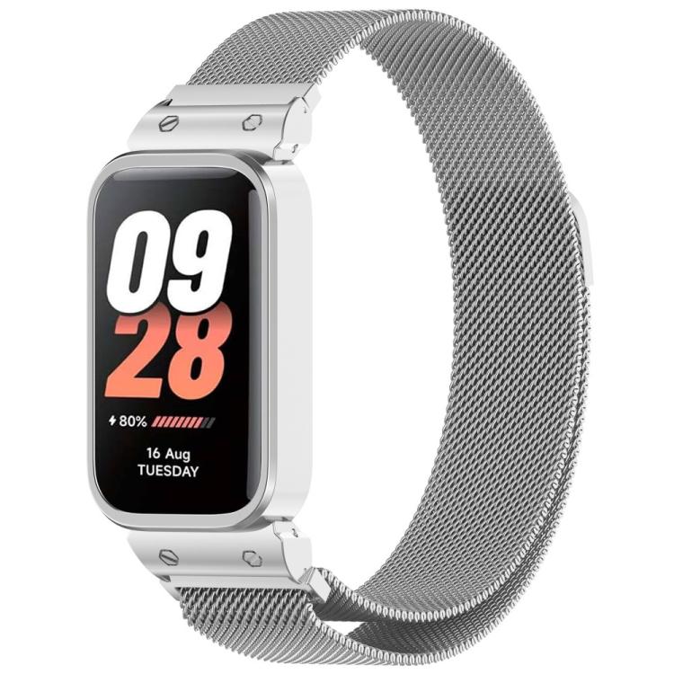 xDfind Watch Frame Integrated Milan Magnetic Metal Watch Band, For Redmi Band 3 / Xiaomi Smart Band 9 Active, For Redmi Band 2 / Xiaomi Smart Band 8 Active