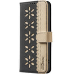 Splicing Color Hollow Flower Pattern RFID Leather Phone Case, For iPhone XS Max, For iPhone 6 Plus / 7 Plus / 8 Plus, For iPhone 6 / 7 / 8