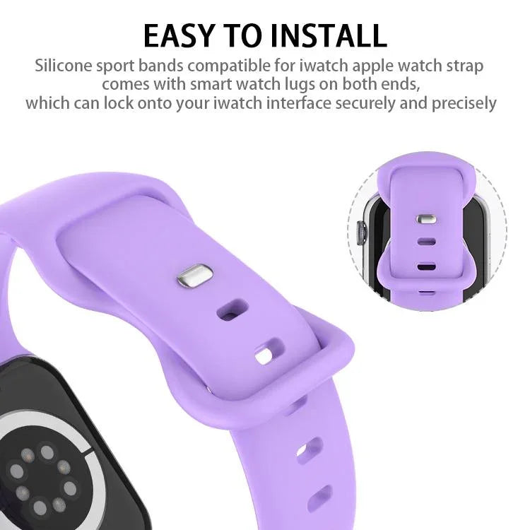 xDfind Butterfly Buckle Silicone Watch Band, For Apple Watch 46mm / 49mm / 45mm / 44mm, For Apple Watch 42mm / 41mm / 40mm / 38mm