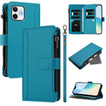 Magnetic Closure 9 Card Slots Zipper Leather Case with Hand Strap, For iPhone 11 Pro Max, For iPhone 11, For iPhone 11 Pro, For iPhone XS / X, For iPhone XR, For iPhone XS Max, For iPhone 8 Plus / 7 Plus