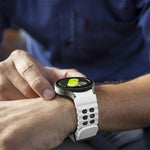 Ocean Dual-Row Hole Two Color Silicone Watch Band, For Samsung Galaxy Watch 7 40 / 44mm