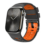 Trapezoid Two Color Silicone Watch Band, For Apple Watch 46mm / 49mm / 45mm / 44mm