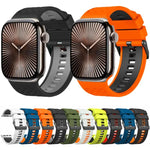 Diamond Texture Two Color Silicone Watch Band, For Apple Watch 46mm / 49mm / 45mm / 44mm