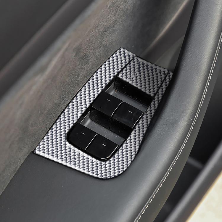 For Tesla Model 3 2017-2022 / Y 2020-2024 6pcs/Set Carbon Fiber Car Window Lift Panel Decorative Sticker, Car Window Lift Panel, Left Drive, Car Window Lift Panel, Right Drive