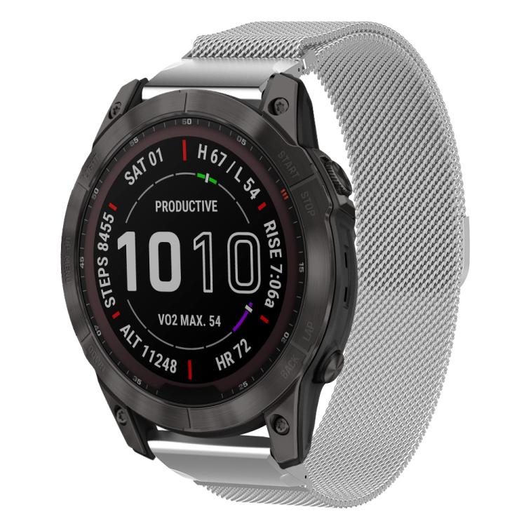 xDfind Milanese Quick Fit Metal Watch Band, For Garmin Fenix 8/7X/6X/5X 26mm, For Garmin Fenix 8/7/6/5 22mm, For Garmin Fenix 8/7S/6S/5S 20mm