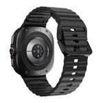 For Samsung Galaxy Watch8 Classic 46mm / Watch8 44mm / 40mm xDfind Wavy Grain Stitched Silicone Watch Band, L