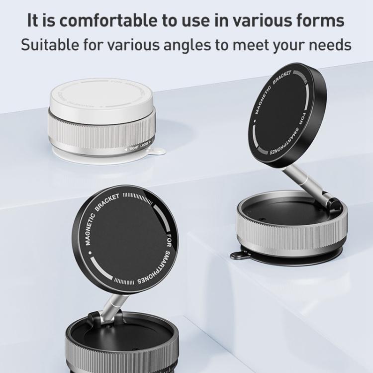 K10A Three-axis Folding Vacuum Adsorption Magnetic Car Phone Holder, K10A (White), K10A (Black), K10A (Grey)