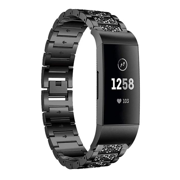 xDfind Diamond Jewelry Stainless Steel Watch Band, For Fitbit Charge 6 / 5 18mm, For Fitbit Inspire 3 12mm, For Fitbit Versa 4 / 3 / Sense2 / 1 20mm, For Fitbit Luxe / Special Edition 12mm, For Fitbit Inspire 2 / Ace 3 14mm, For Fitbit Charge 4 / 3 18mm