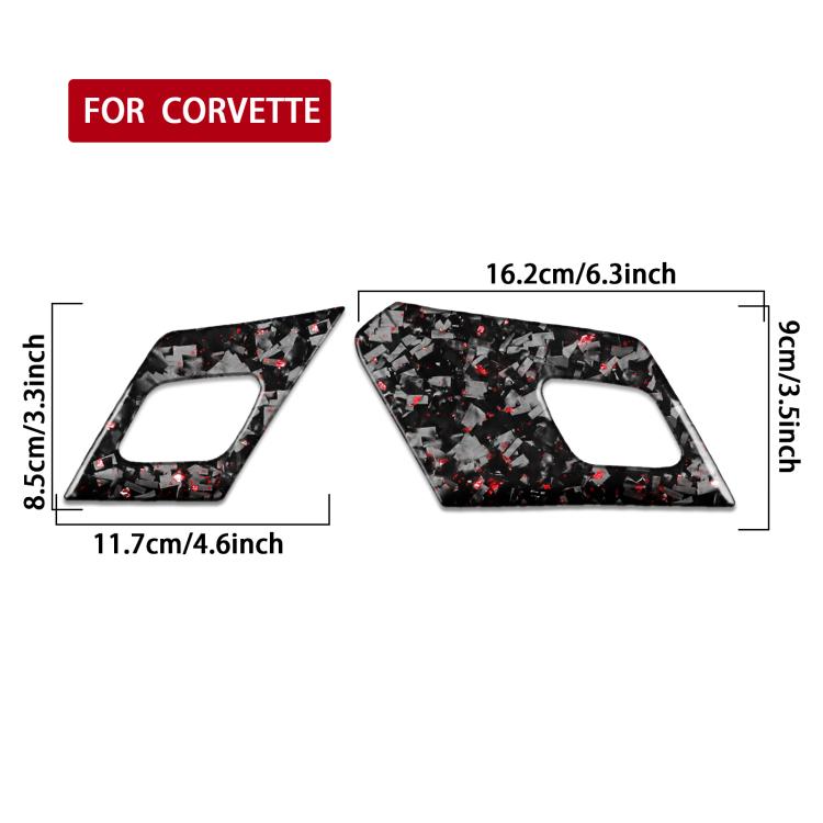 2pcs/Set Forged Gold Foil Carbon Fiber Car Door Radar Decorative Sticker for Chevrolet Corvette C8 2020-, Left and Right Driver, Door Radar
