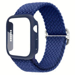 Ladder Buckle Loop Nylon Watch Band with Film Frosted PC Cover, For Apple Watch Series 44mm, For Apple Watch Series 40mm, For Apple Watch Series 10 / 11 46mm, For Apple Watch Series 10 / 11 42mm, For Apple Watch Series 45mm, For Apple Watch Series 41mm