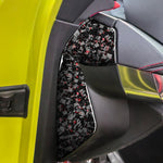 4pcs/Set Forged Gold Foil Carbon Fiber Car Front Slot Decorative Sticker for Chevrolet Corvette C8 2020-, Left and Right Driver, Front Slot