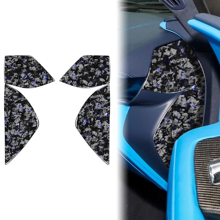 4pcs/Set Forged Gold Foil Carbon Fiber Car Front Slot Decorative Sticker for Chevrolet Corvette C8 2020-, Left and Right Driver, Front Slot