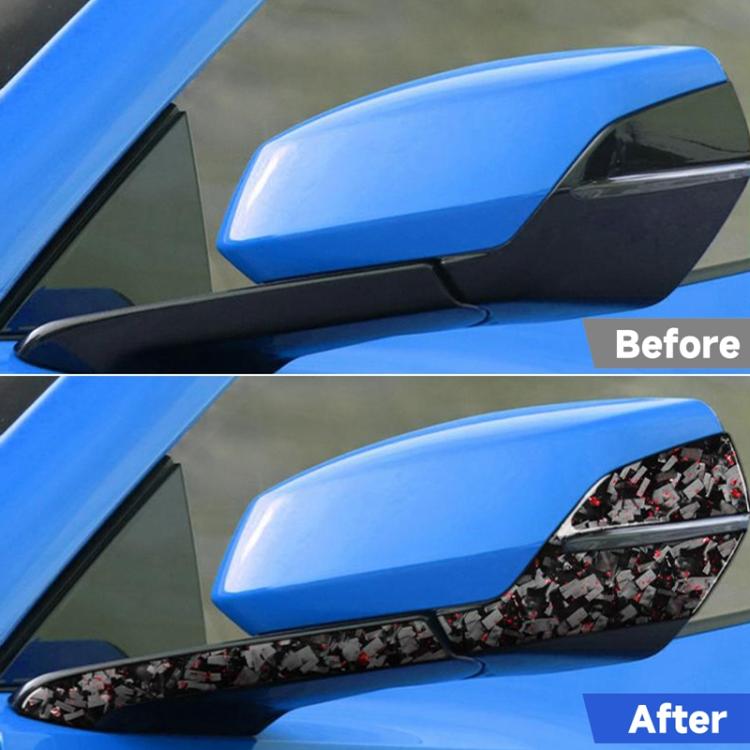 4pcs/Set Forged Gold Foil Carbon Fiber Car Rearview Mirror Decorative Sticker for Chevrolet Corvette C8 2020-, Left Driver, Rearview Mirror, Left Driver
