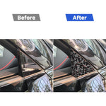 4pcs/Set Forged Gold Foil Carbon Fiber Car Outside A-pillar Decorative Sticker for Chevrolet Corvette C8 2020-, Left and Right Driver, Outside A-pillar