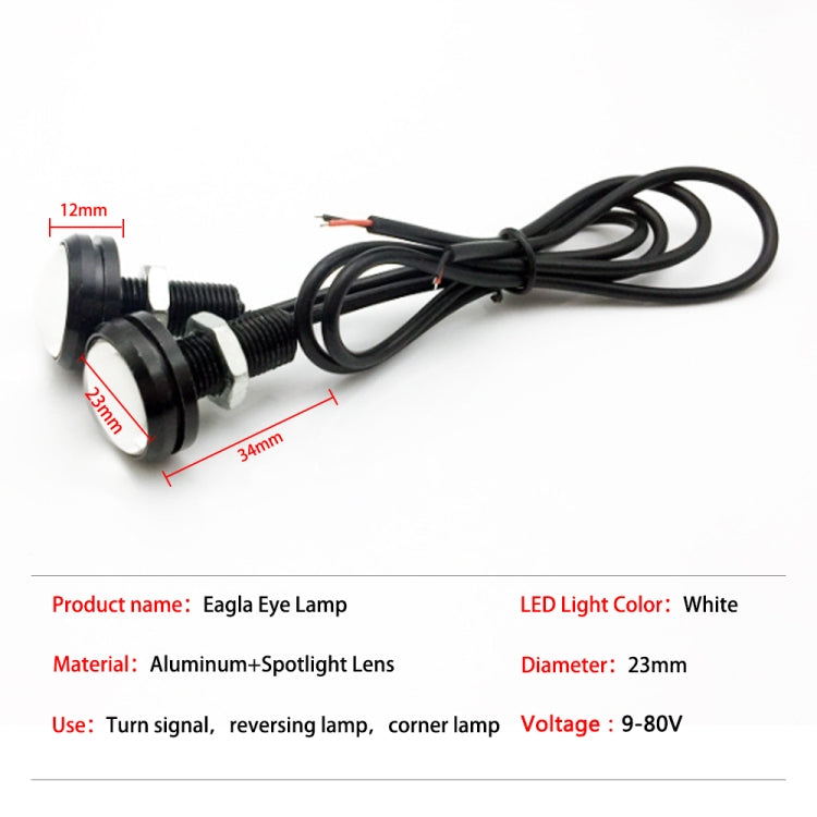 10 PCS 23mm 1.5W DC9-80V Motorcycle Eagle Eye Light Double Lens, 23mm Double Lens(Red Light), 23mm Double Lens(White Light), 23mm Double Lens(Yellow Light)