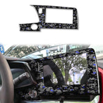 Forged Gold Foil Carbon Fiber Car Central Control Screen Frame Decorative Sticker for Chevrolet Corvette C8 2020-, Left Driver, Central Control Screen Frame, Left Driver